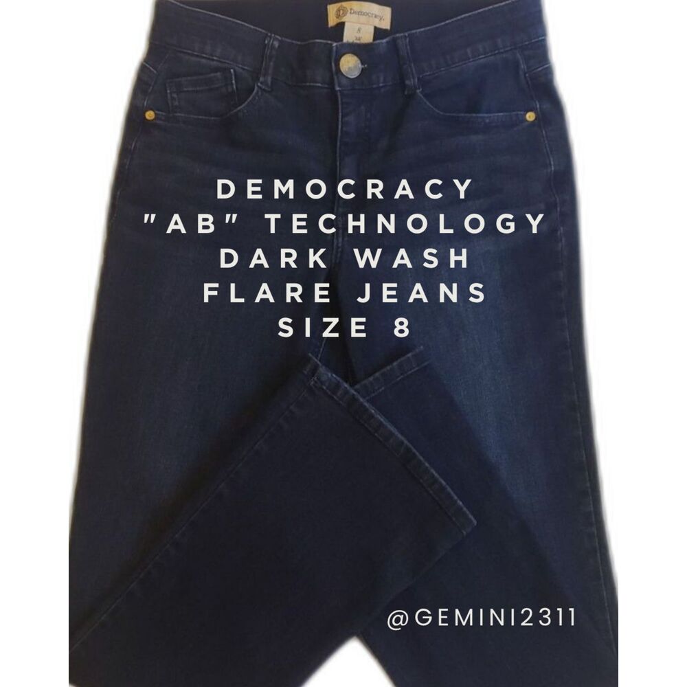 Democracy - Women -  "Ab" Technology - Dark Wash Flare Jeans - Black - Size 8